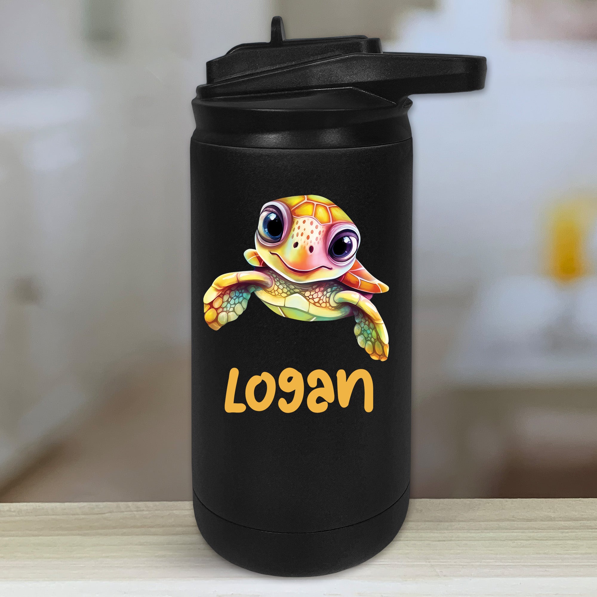 Sea Turtle Personalized With Name Kids Water Bottle Tumblers