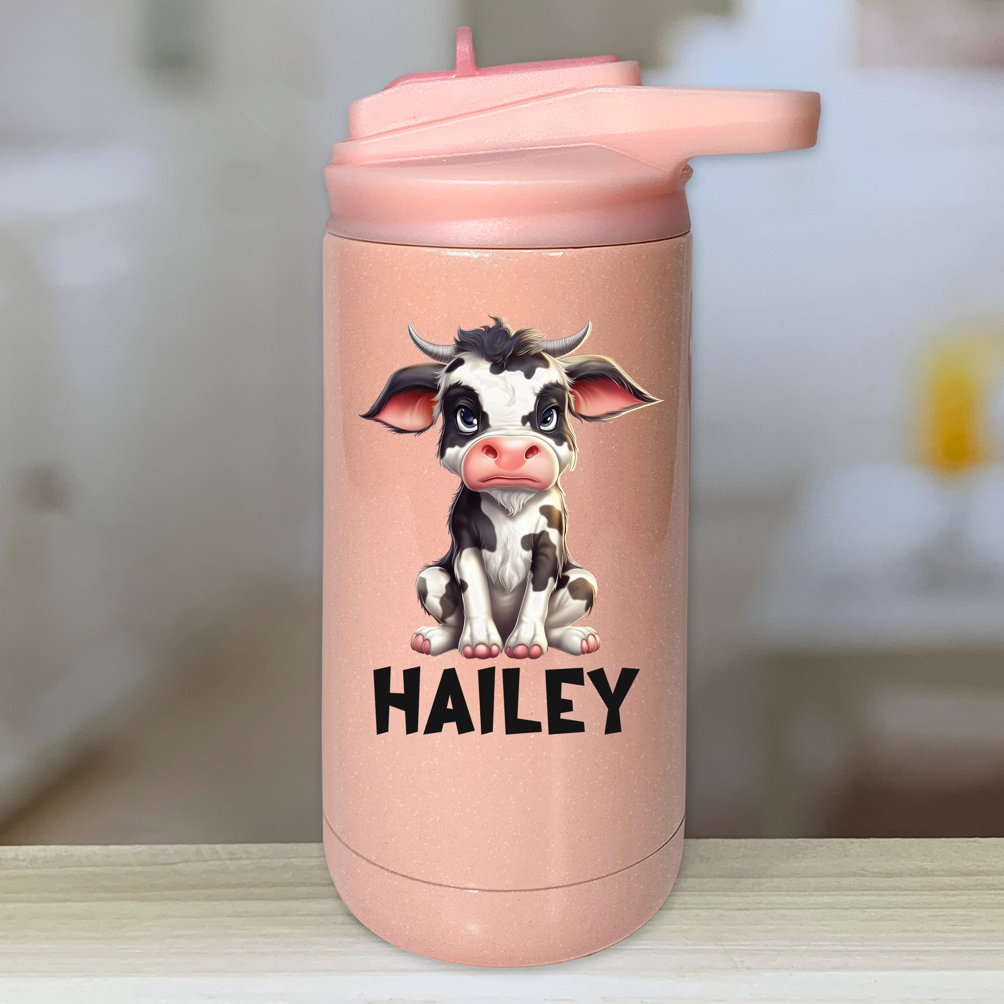 Grumpy Cows Personalized With Name Kids Water Bottle Tumblers