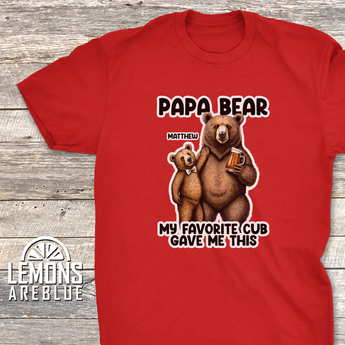 Papa Bear From My Favorite Cub (CUSTOM) Premium Tee