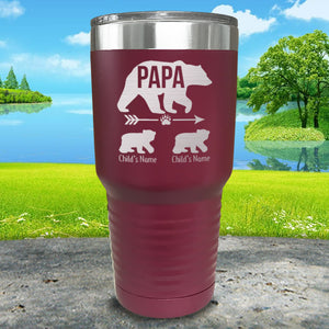 Papa Bear (CUSTOM) With Child's Name Engraved Tumblers