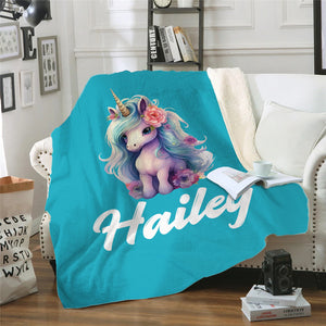 Baby Unicorn Personalized Blanket