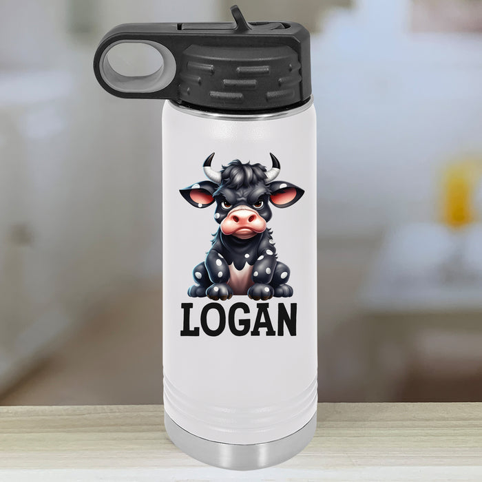 Grumpy Cows Personalized With Name Kids Water Bottle Tumblers