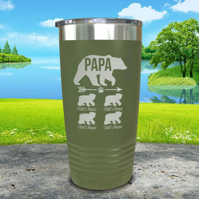 Papa Bear (CUSTOM) With Child's Name Engraved Tumblers