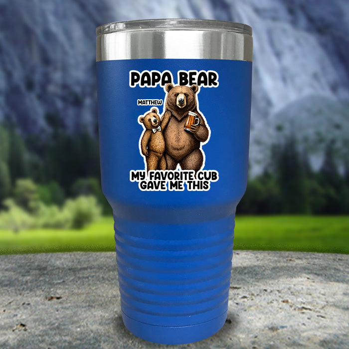 Papa Bear From My Favorite Cub Color Printed Tumblers