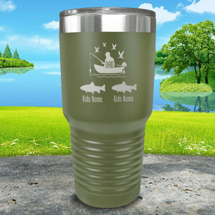 Fishing Dad (CUSTOM) With Child's Name Engraved Tumblers