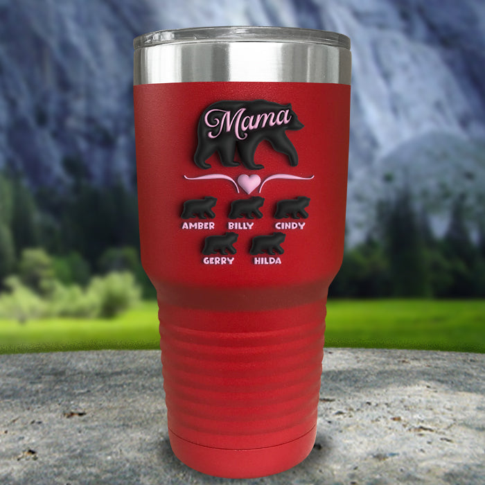 Mama Bear 3D Personalized with Child's Name Color Printed Tumblers