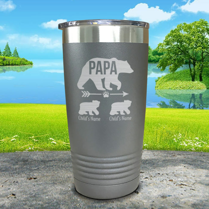 Papa Bear (CUSTOM) With Child's Name Engraved Tumblers