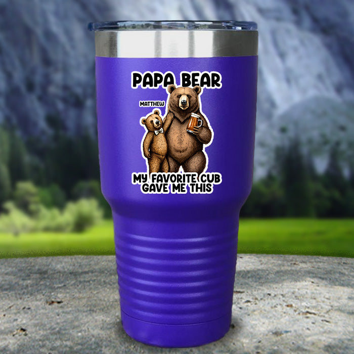 Papa Bear From My Favorite Cub Color Printed Tumblers