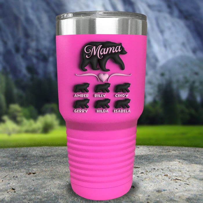 Mama Bear 3D Personalized with Child's Name Color Printed Tumblers