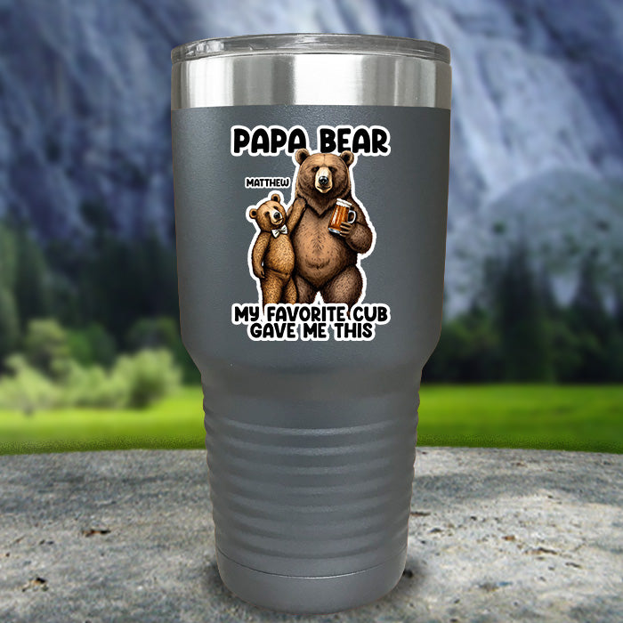 Papa Bear From My Favorite Cub Color Printed Tumblers