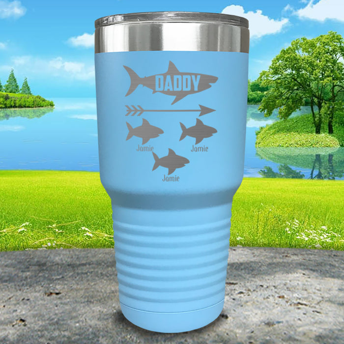 Daddy Shark (CUSTOM) With Child's Name Engraved Tumblers