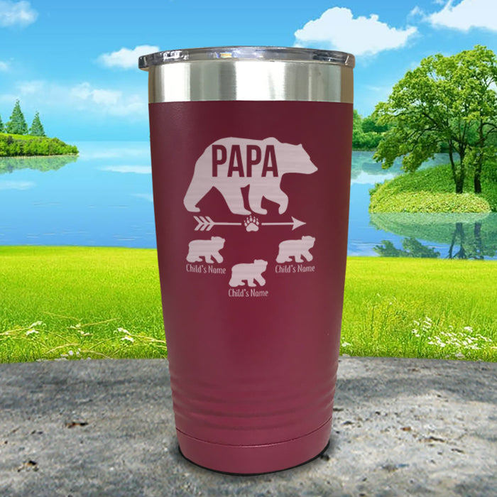 Papa Bear (CUSTOM) With Child's Name Engraved Tumblers