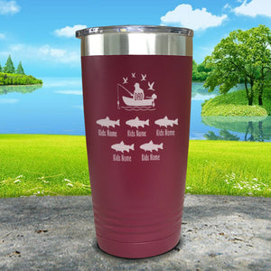 Fishing Dad (CUSTOM) With Child's Name Engraved Tumblers