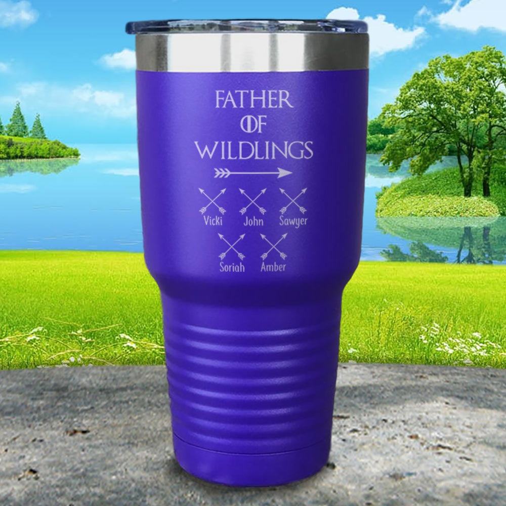 Father Of Wildlings (CUSTOM) With Child's Name Engraved Tumblers -  LemonsAreBlue