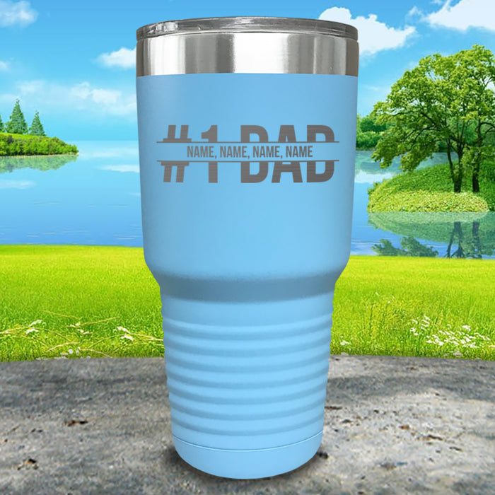 #1 Dad With Personalized Child's Name Engraved Tumbler