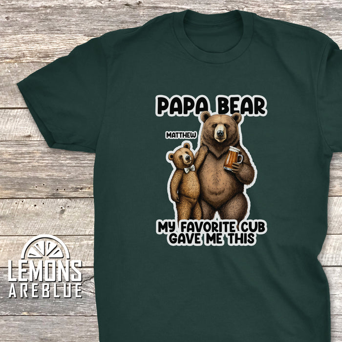 Papa Bear From My Favorite Cub (CUSTOM) Premium Tee