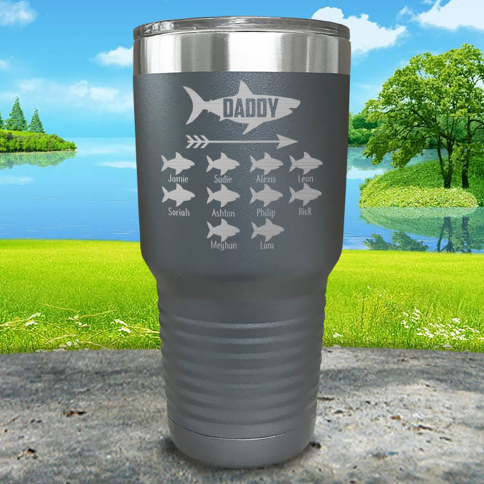 Daddy Shark (CUSTOM) With Child's Name Engraved Tumblers