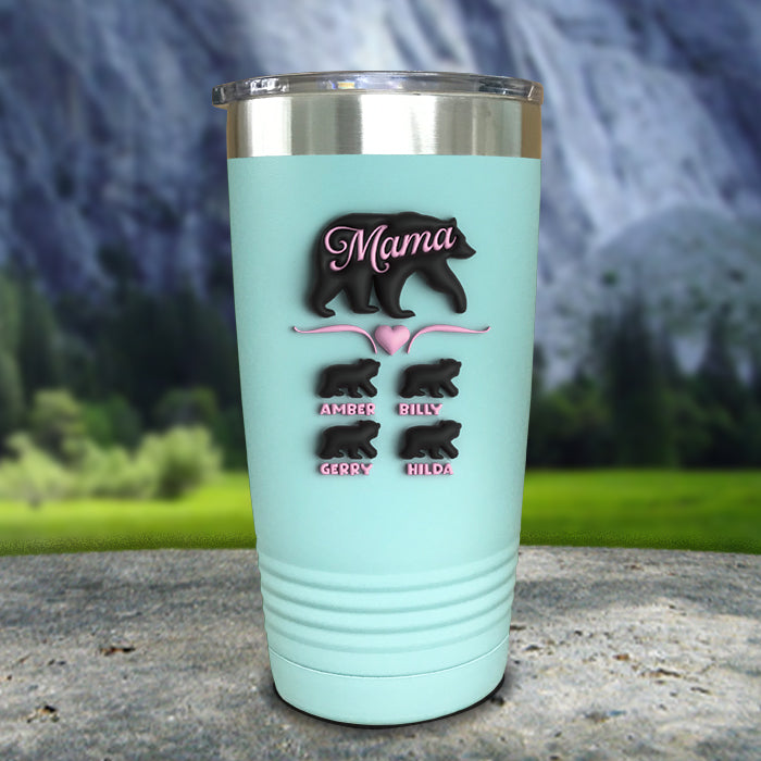 Mama Bear 3D Personalized with Child's Name Color Printed Tumblers