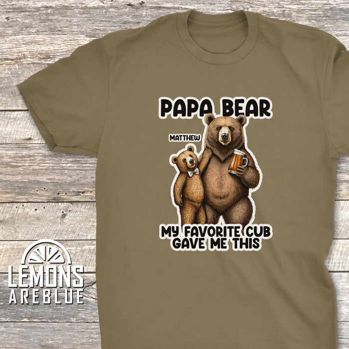 Papa Bear From My Favorite Cub (CUSTOM) Premium Tee