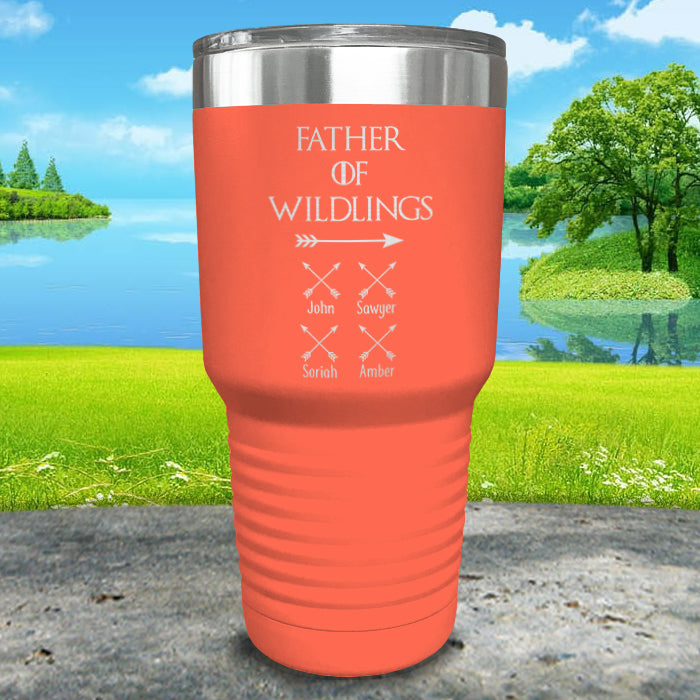 Father Of Wildlings (CUSTOM) With Child's Name Engraved Tumblers