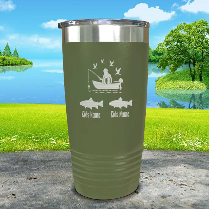 Fishing Dad (CUSTOM) With Child's Name Engraved Tumblers