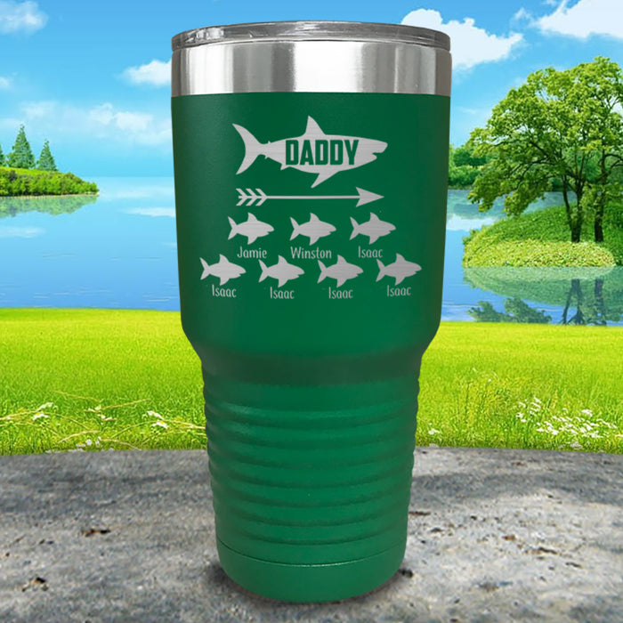 Daddy Shark (CUSTOM) With Child's Name Engraved Tumblers