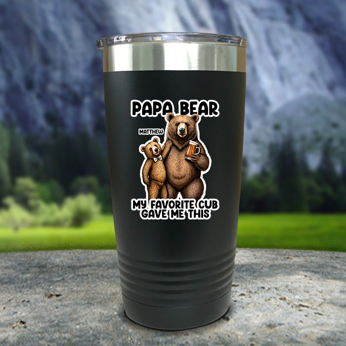 Papa Bear From My Favorite Cub Color Printed Tumblers