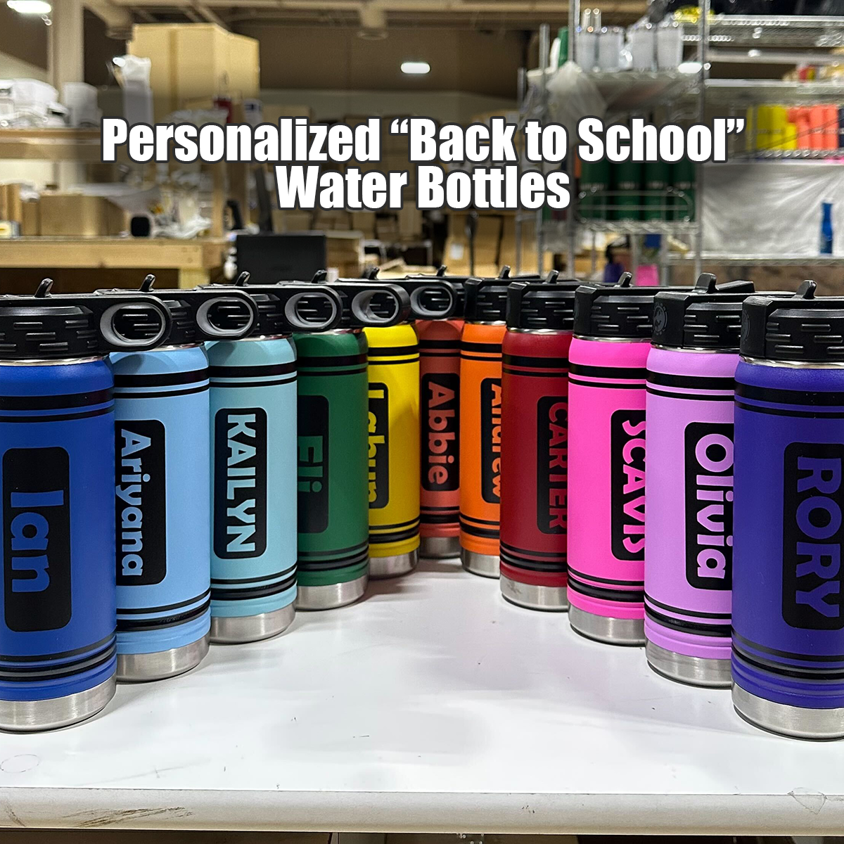 Personalized Kids Color Water Bottle Tumblers - LemonsAreBlue
