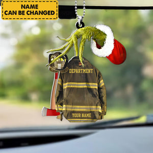PREORDER Custom Firefighter Acrylic Christmas Car Ornament