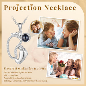 Custom Photo Projection Baby Feet Necklace