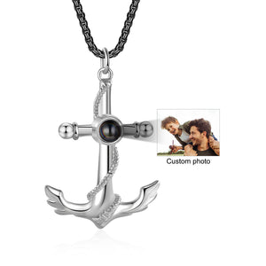 Custom Photo Projection Anchor Necklace