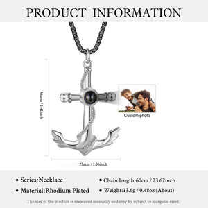 Custom Photo Projection Anchor Necklace