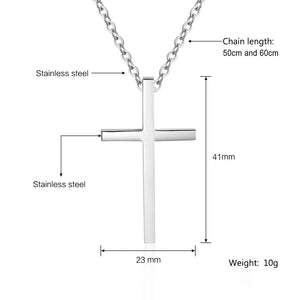 Stainless Steel Cross Necklace With Personalized Text