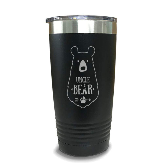 Uncle Bear Engraved Tumbler Engraved Tumbler ZLAZER 20oz Tumbler Black 