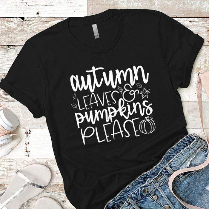 Autumn Leaves Premium Tees T-Shirts CustomCat Black X-Small 