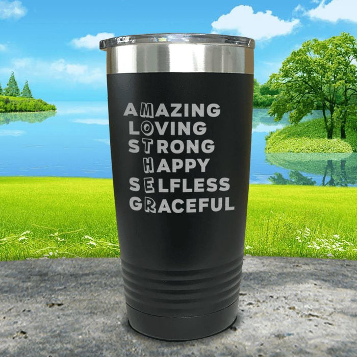 Mother Definition Engraved Tumblers Tumbler ZLAZER 20oz Tumbler Black 