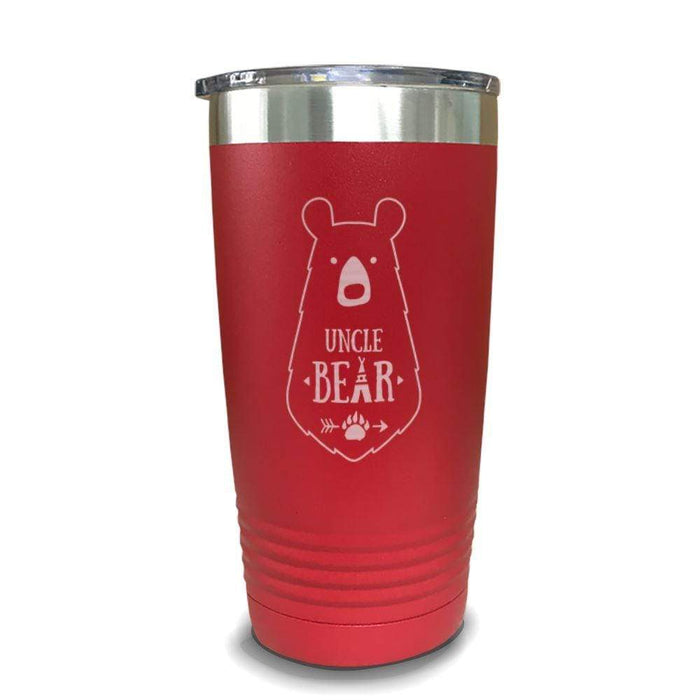 Uncle Bear Engraved Tumbler Engraved Tumbler ZLAZER 20oz Tumbler Red 