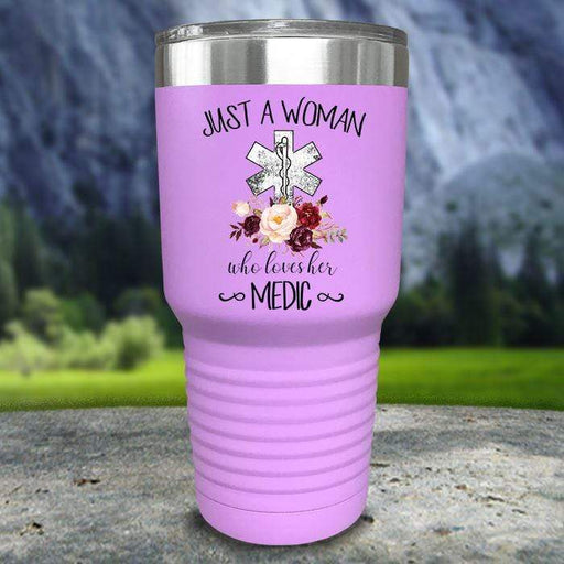 A Woman Who Loves Her Medic Color Printed Tumblers Tumbler Nocturnal Coatings 30oz Tumbler Lavender 