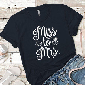Miss to Mrs Premium Tees T-Shirts CustomCat Midnight Navy X-Small 