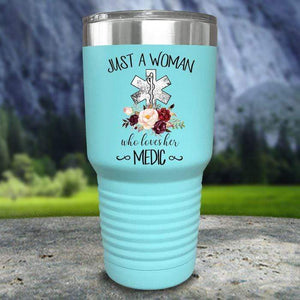 A Woman Who Loves Her Medic Color Printed Tumblers Tumbler Nocturnal Coatings 30oz Tumbler Mint 
