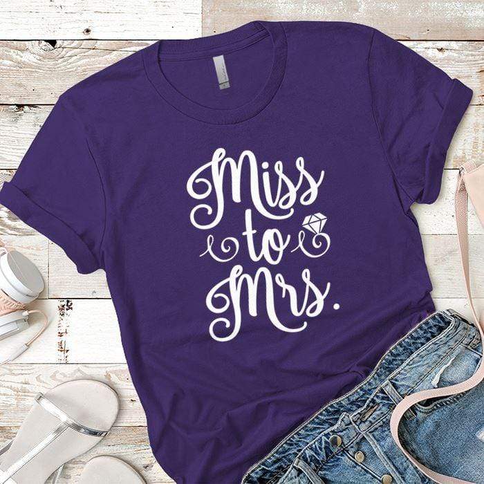 Miss to Mrs Premium Tees T-Shirts CustomCat Purple Rush/ X-Small 