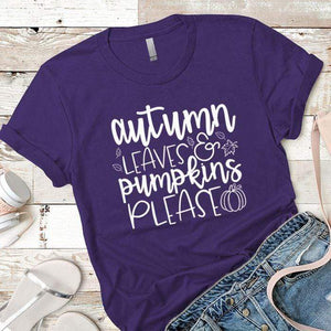 Autumn Leaves Premium Tees T-Shirts CustomCat Purple Rush/ X-Small 