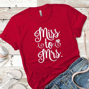 Miss to Mrs Premium Tees T-Shirts CustomCat Red X-Small 