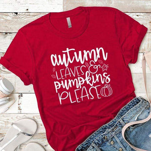 Autumn Leaves Premium Tees T-Shirts CustomCat Red X-Small 