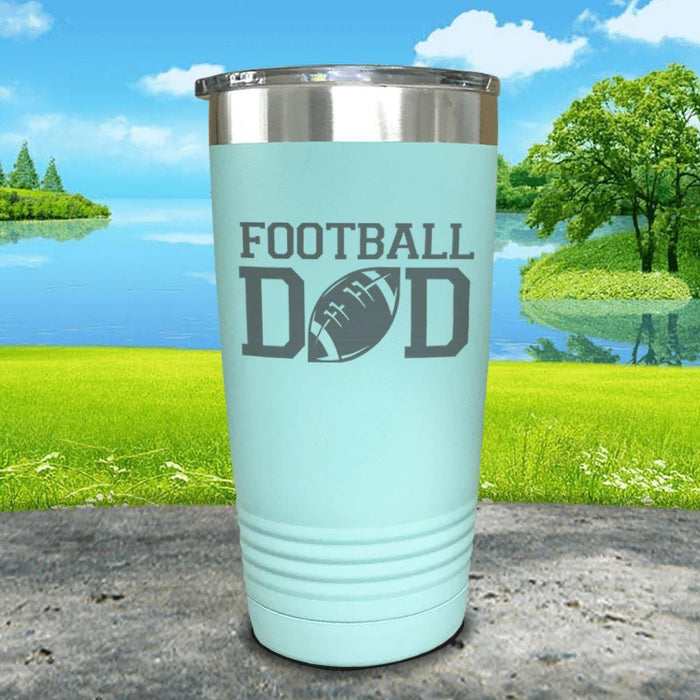 Football Dad Engraved Tumbler Tumbler ZLAZER 20oz Tumbler Mint 