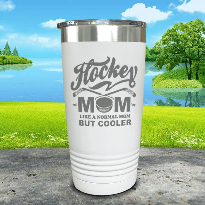 Hockey Mom But Cooler Engraved Tumblers Tumbler ZLAZER 20oz Tumbler White 