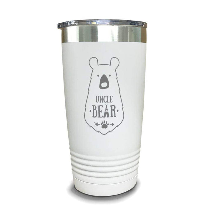 Uncle Bear Engraved Tumbler Engraved Tumbler ZLAZER 20oz Tumbler White 