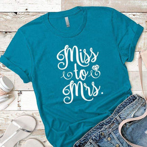 Miss to Mrs Premium Tees T-Shirts CustomCat Turquoise X-Small 