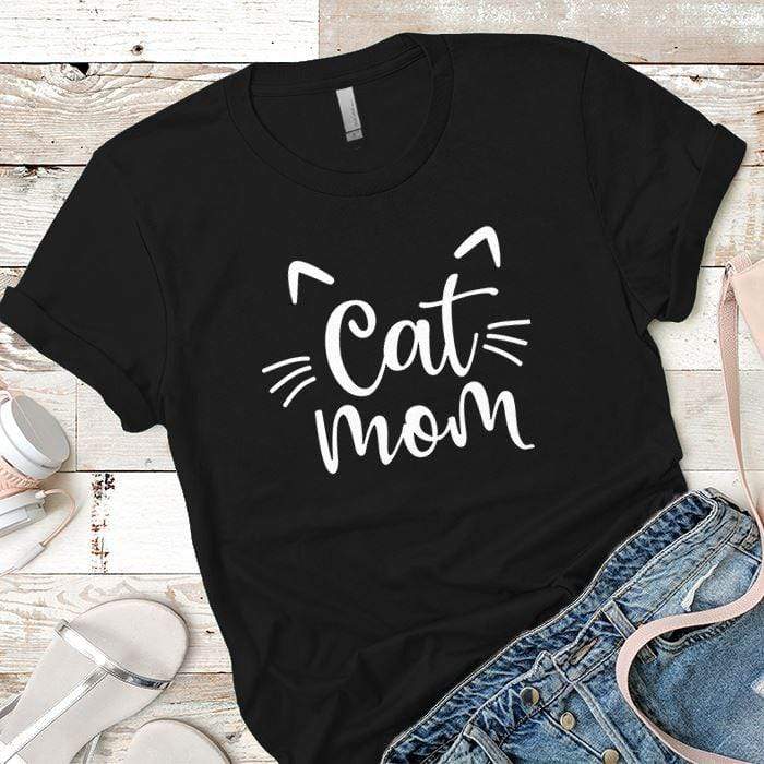 Cat Mama Premium Tees T-Shirts CustomCat Black X-Small 