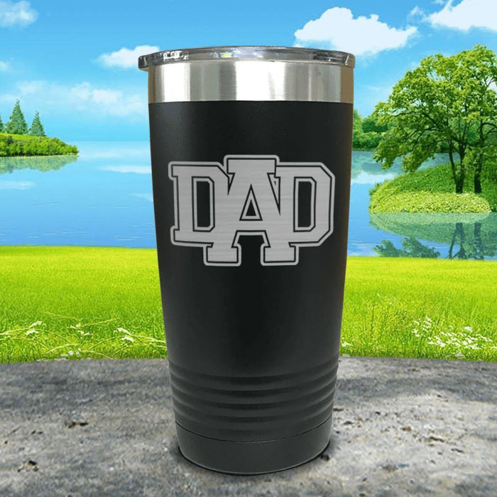 Dad Engraved Tumbler Tumbler ZLAZER 20oz Tumbler Black 